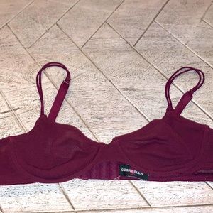 Cosabella mesh bra maroon